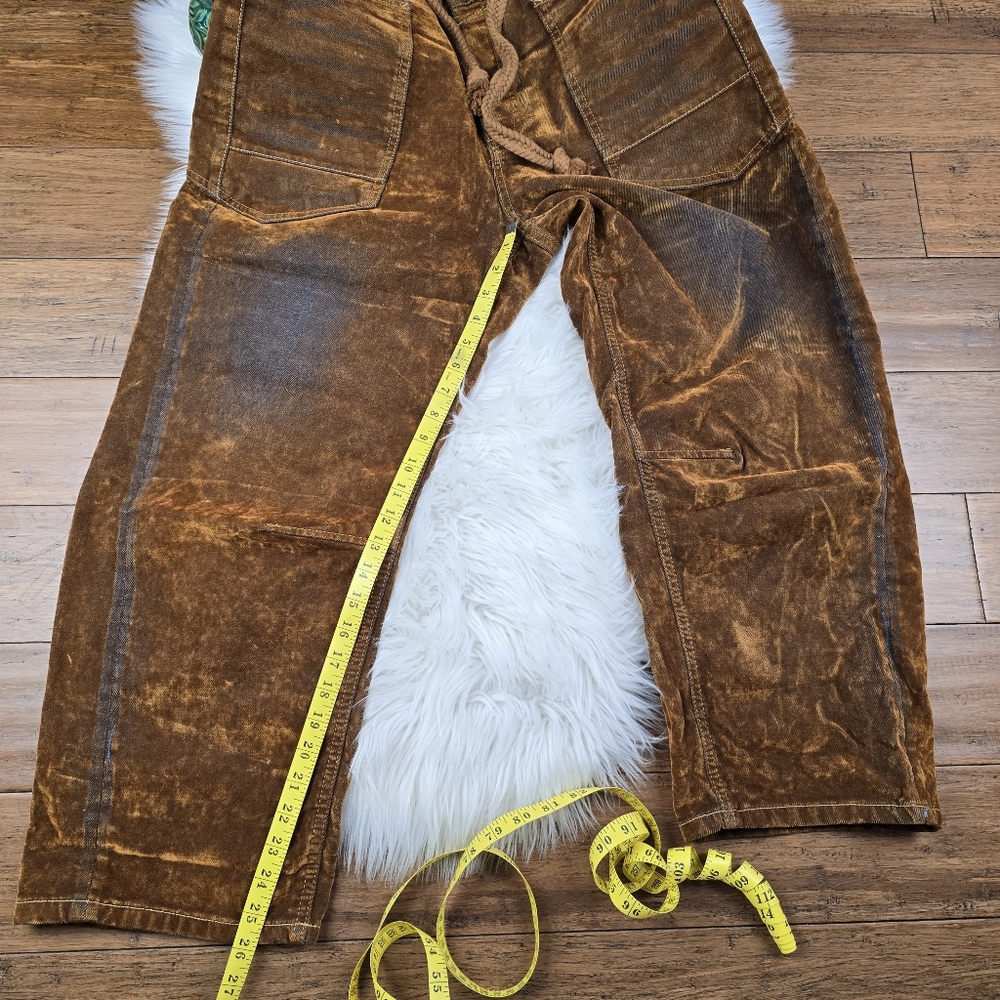 Free People We The Free Flocked Moxie Barrel Jeans Rust Size 29 - Picture 8 of 16